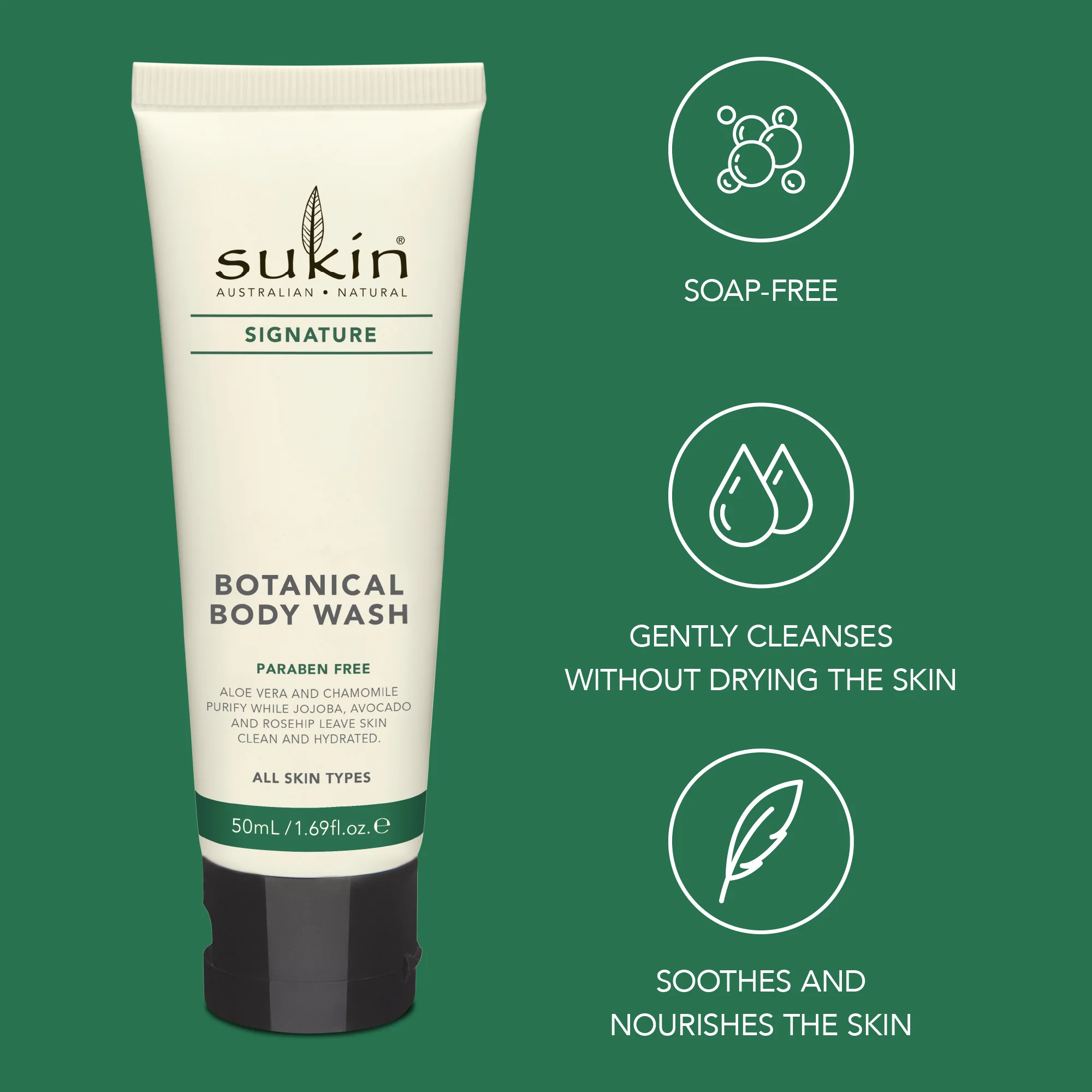 BOTANICAL BODY WASH | SIGNATURE SCENT | 50 mL - TRAVEL SIZE - Image 4