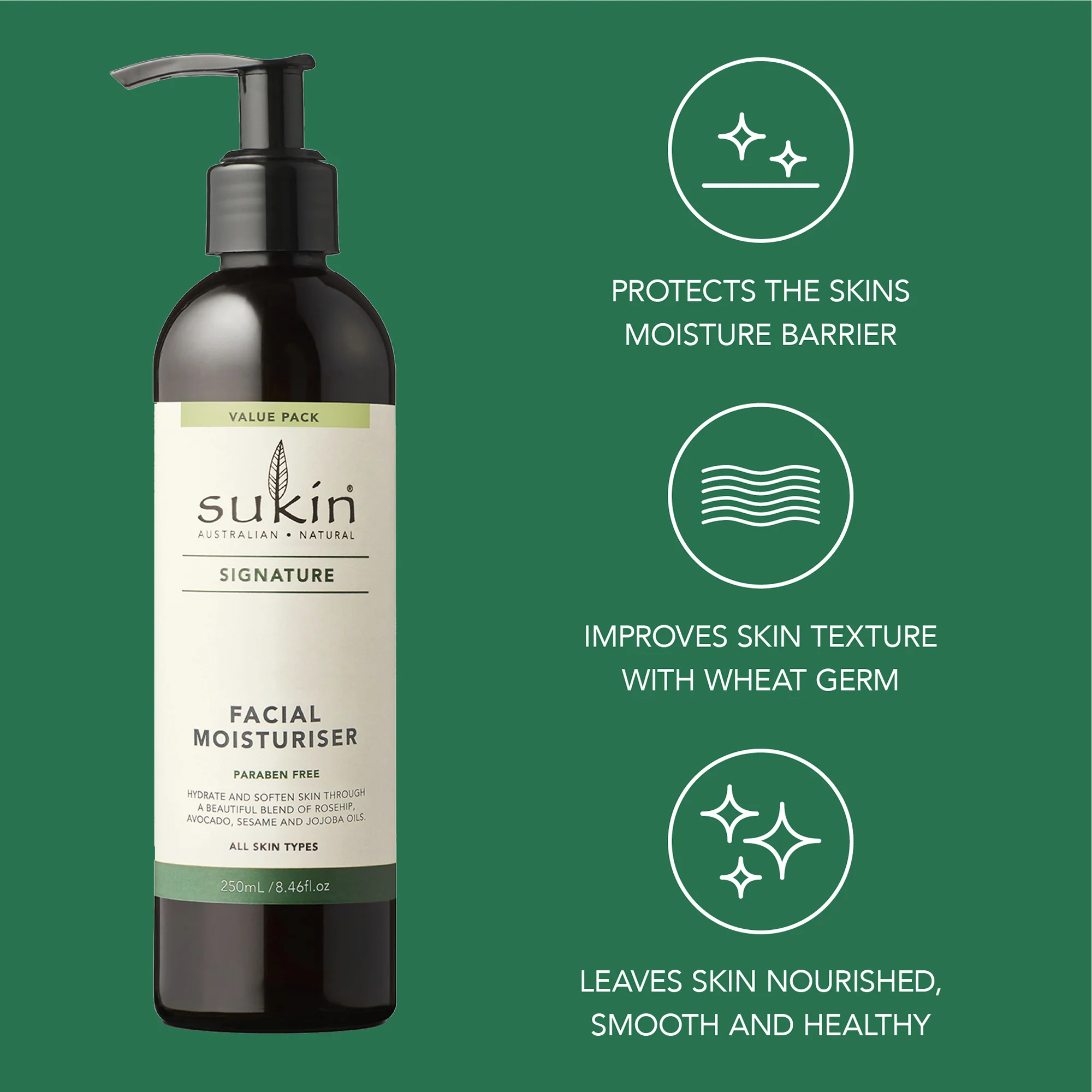 FACIAL MOISTURISER PUMP | SIGNATURE | 250mL - Image 4