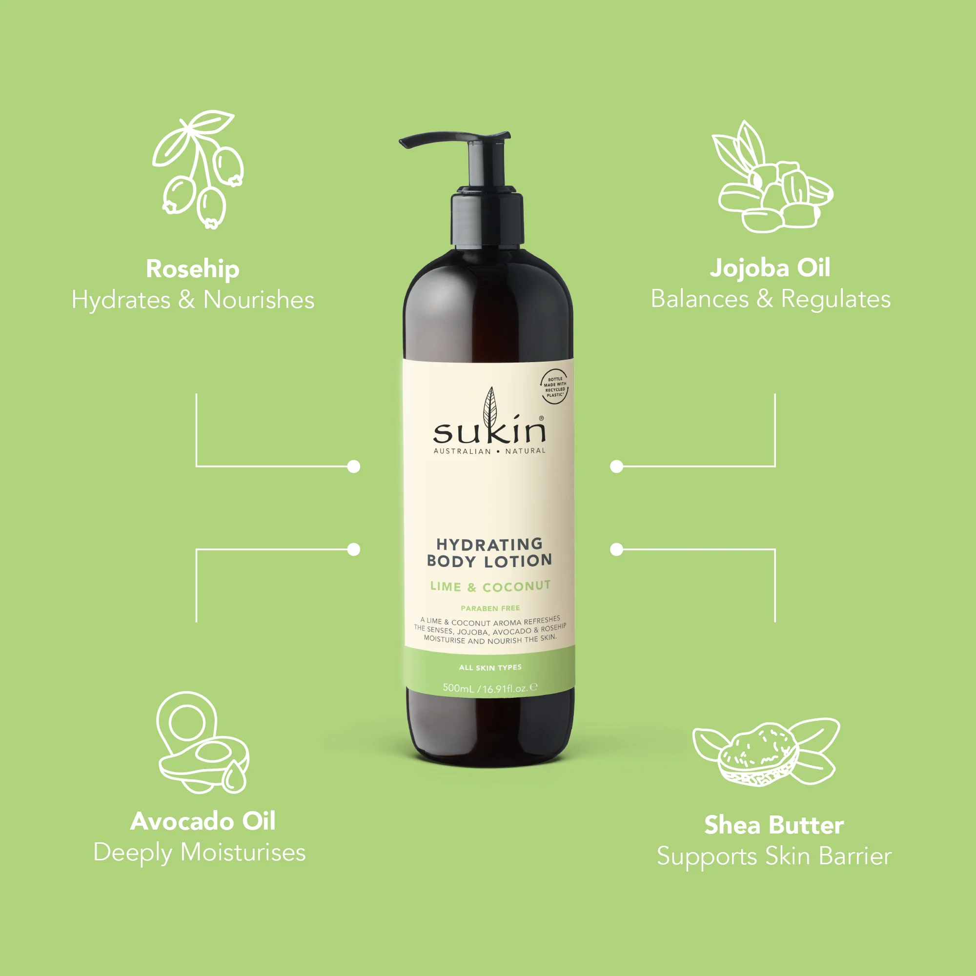 HYDRATING BODY LOTION | LIME & COCONUT | 500 mL - Image 3