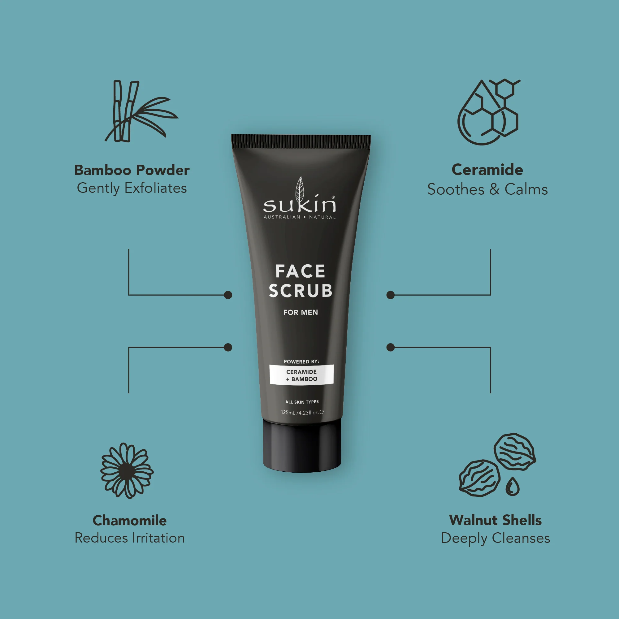 MEN'S FACE SCRUB 125ML - Image 3