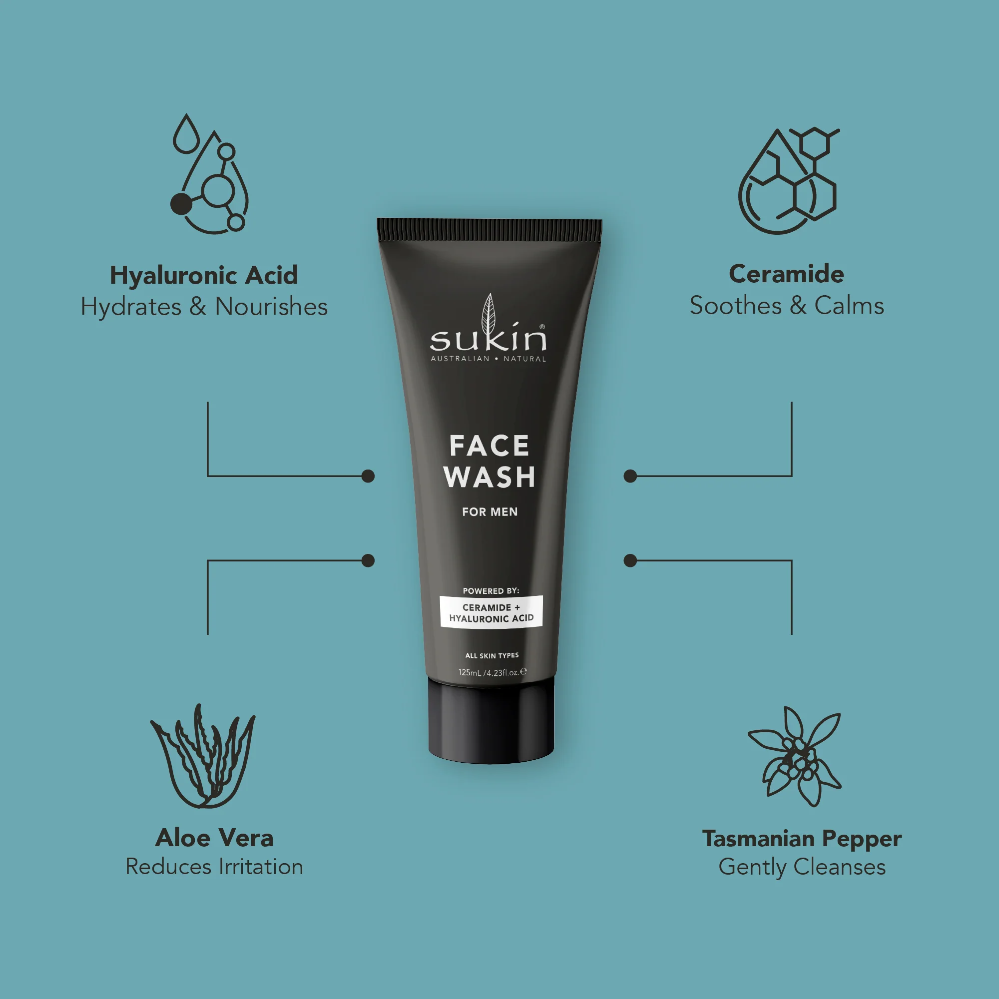 MEN'S FACE WASH 125ML - Image 3
