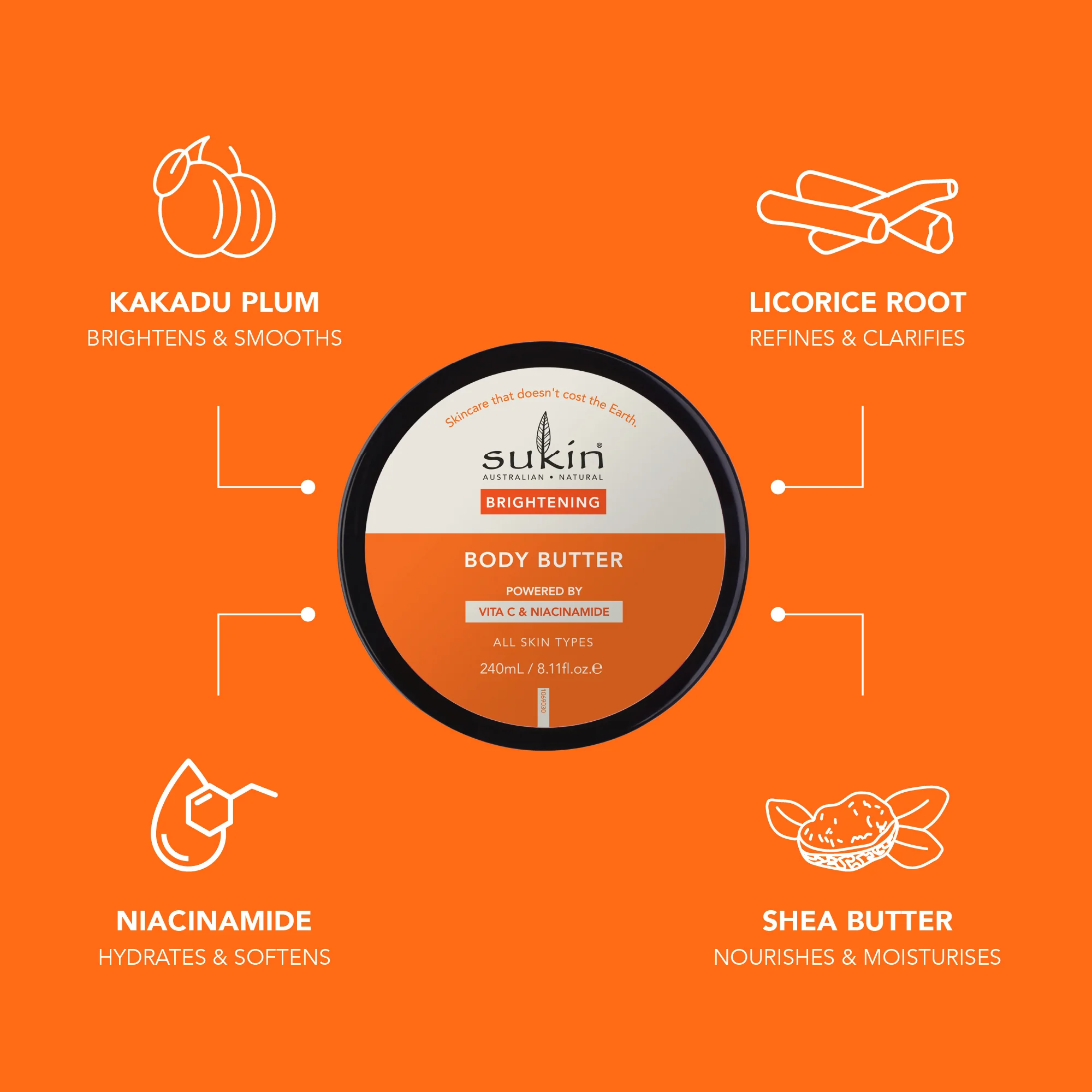 SUKIN BRIGHTENING BODY BUTTER | 240ML - Image 3
