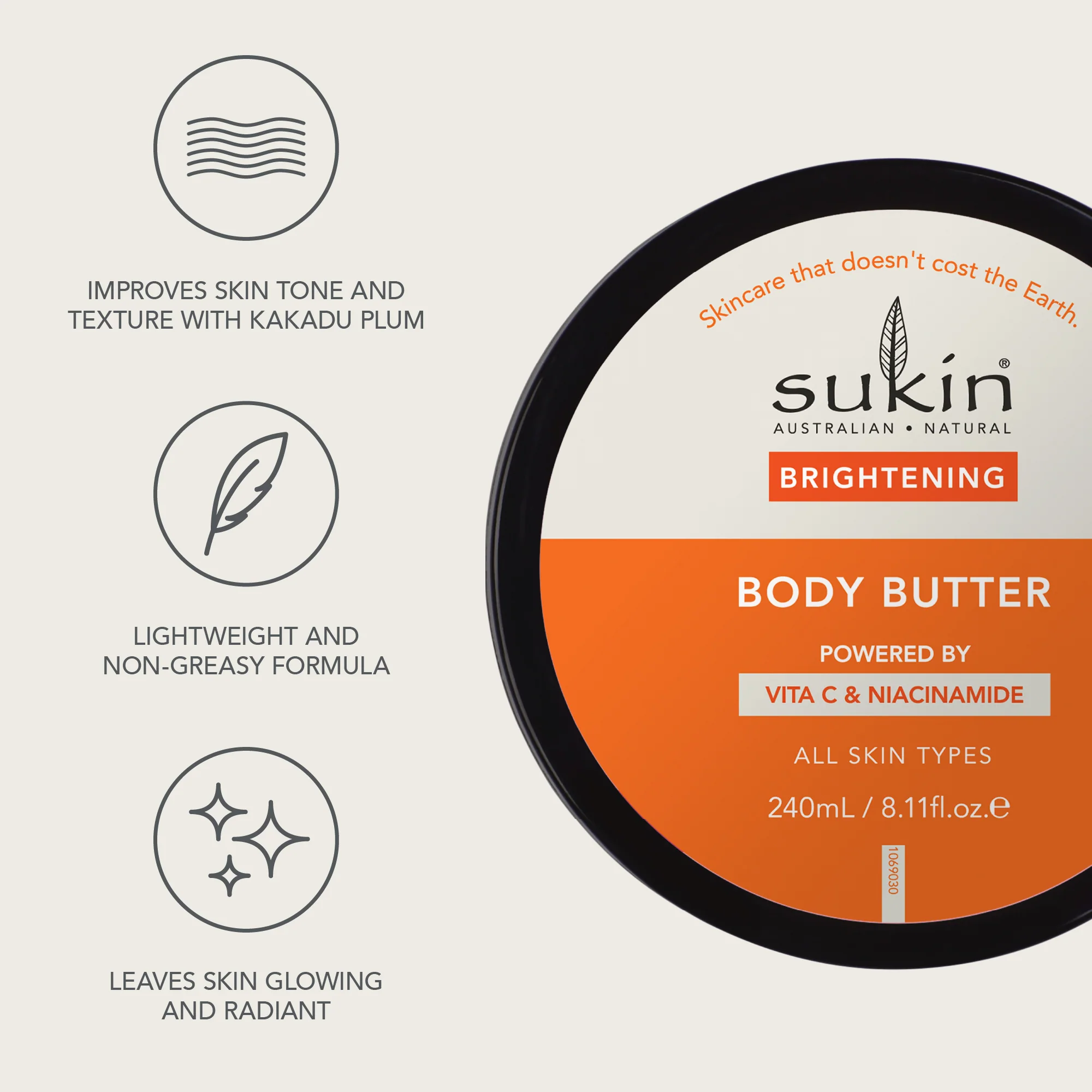 SUKIN BRIGHTENING BODY BUTTER | 240ML - Image 4