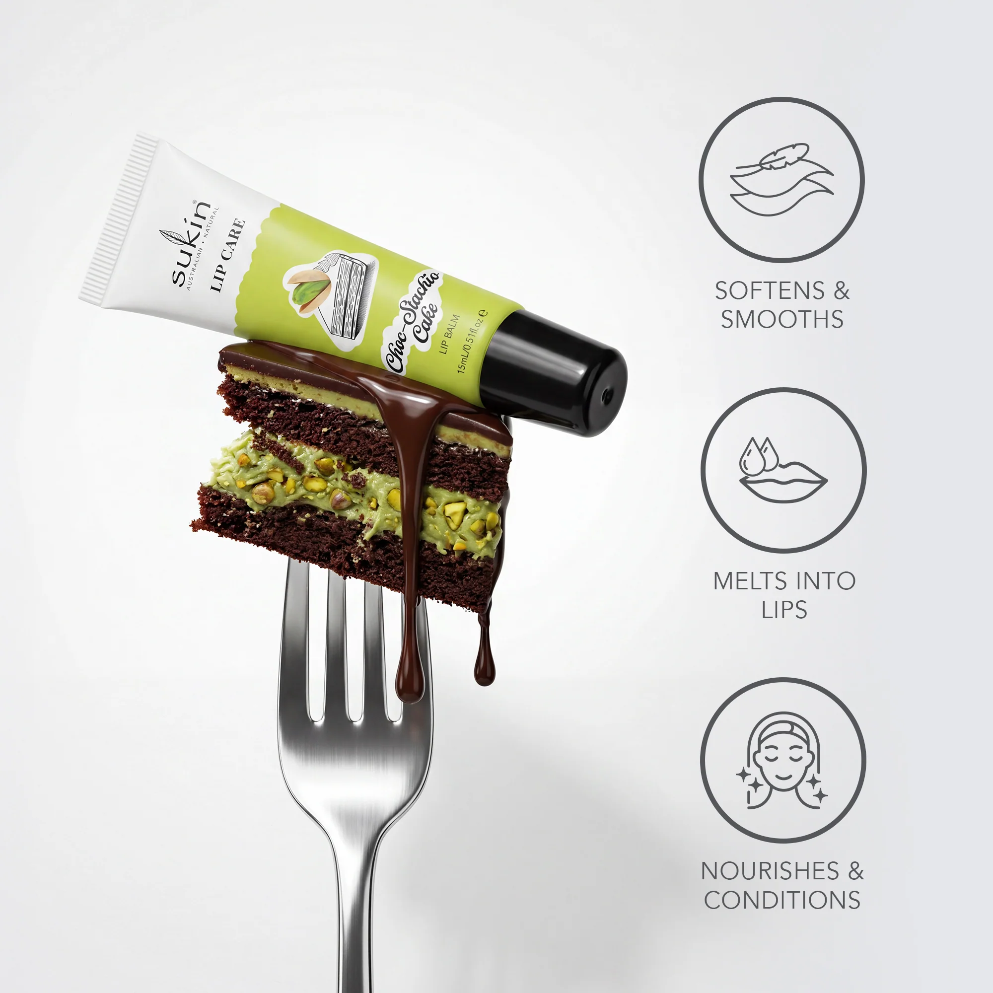 SUKIN CHOCSTACHIO CAKE LIP BALM 15ML - Image 3