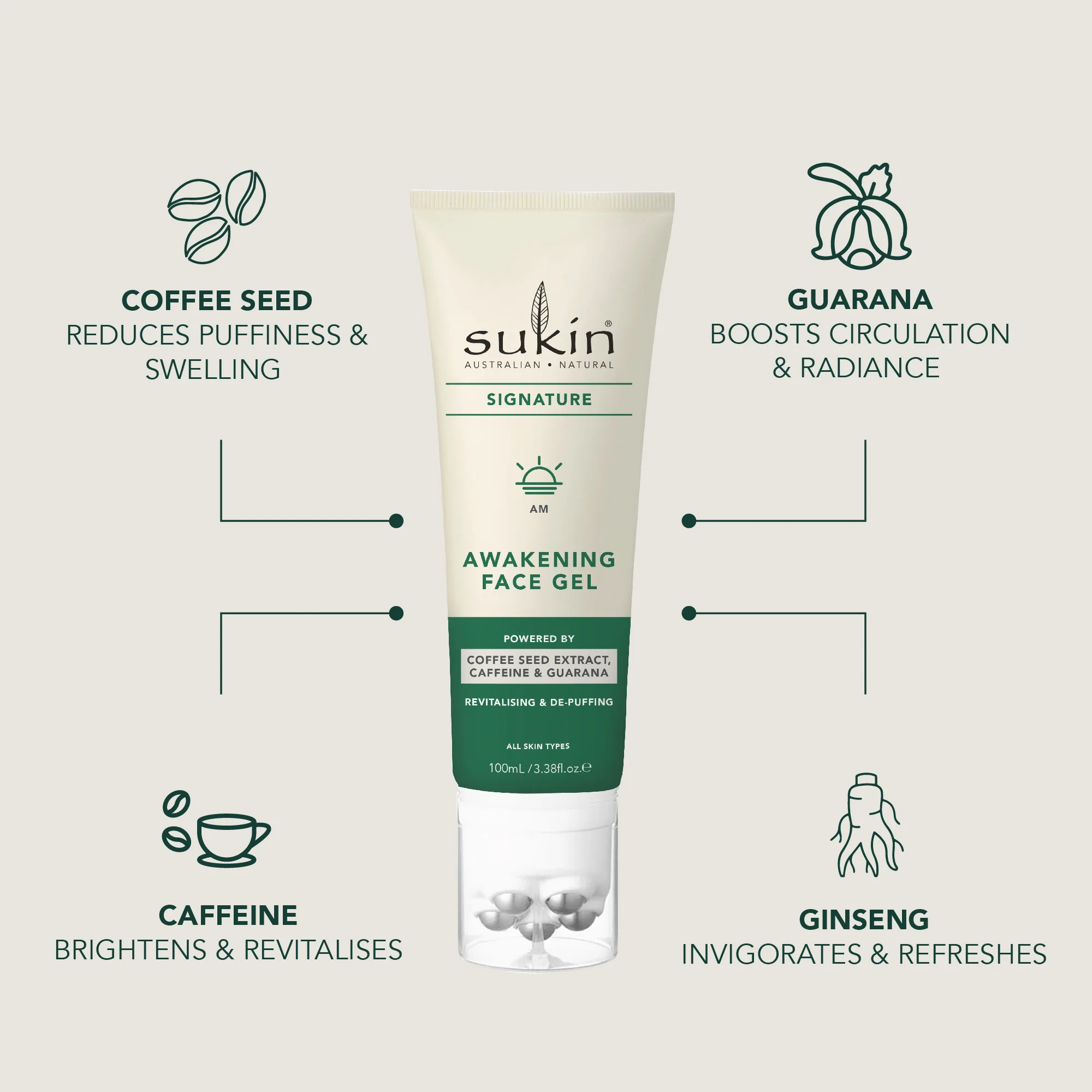SUKIN SIGNATURE AWAKENING FACE GEL | 100ML - Image 3