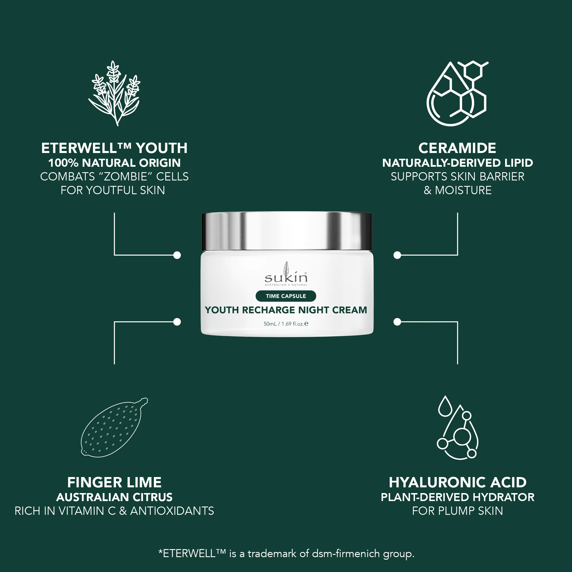 SUKIN TIME CAPSULE YOUTH RECHARGE NIGHT CREAM 50ML - Image 5