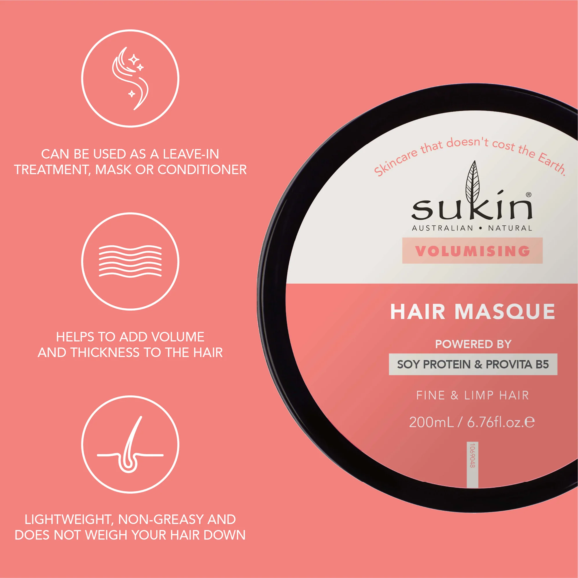 SUKIN VOLUMISING HAIR MASQUE | 200ML - Image 5